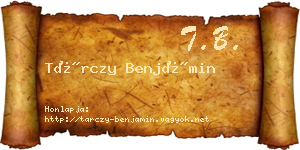Tárczy Benjámin névjegykártya