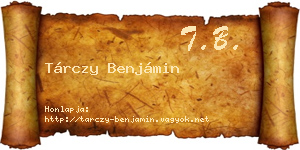 Tárczy Benjámin névjegykártya